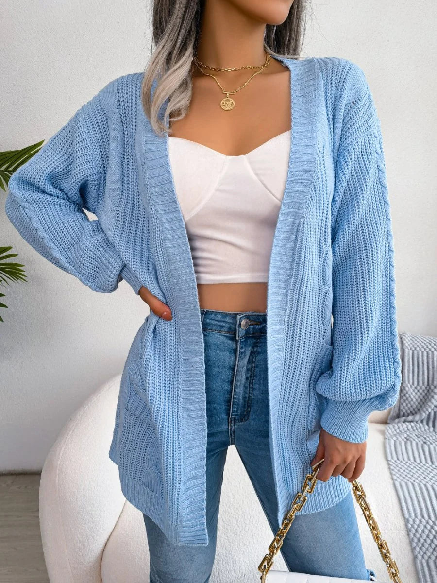 Chunky Cable Knit Oversized Cardigan with Pockets 4