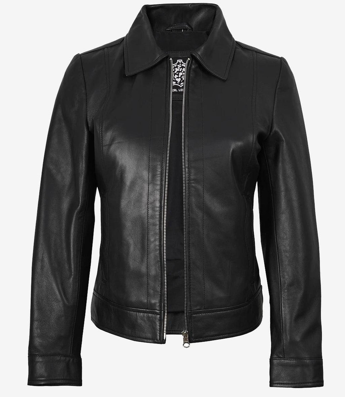 Classic Black Leather Jacket for Women - Timeless Style 2