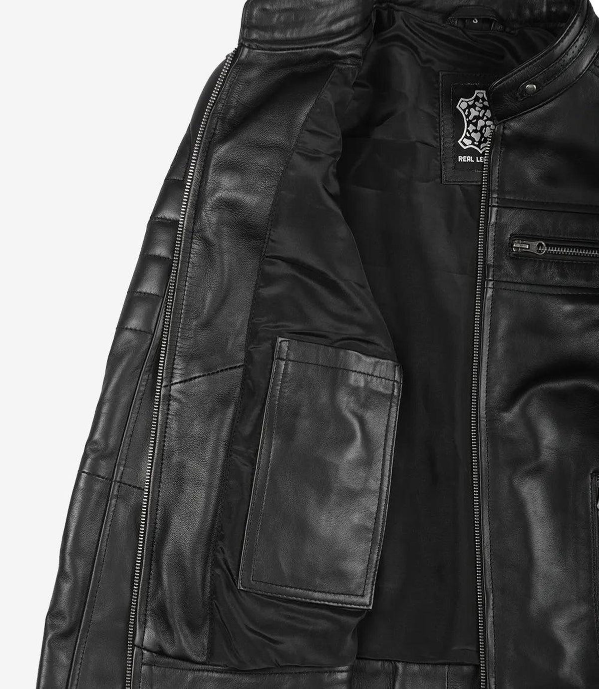 Classic Black Leather Jacket for Women with Stylish Design 5