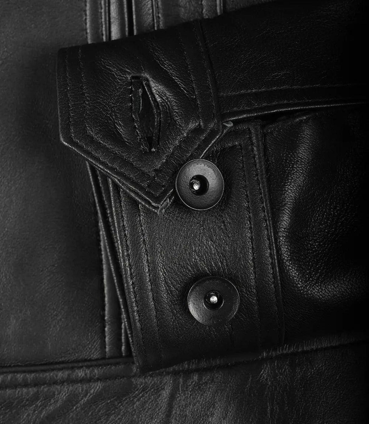 Classic Black Leather Jacket for Women with Zippered Pockets 6