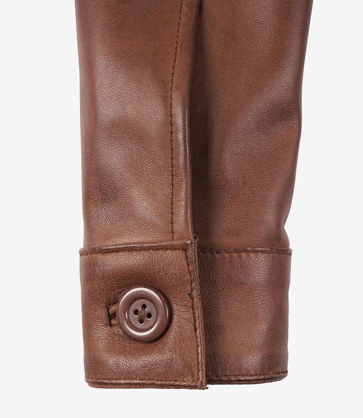 Cognac Cropped Leather Jacket for Women-Leather Jackets-Glompi-Glompi