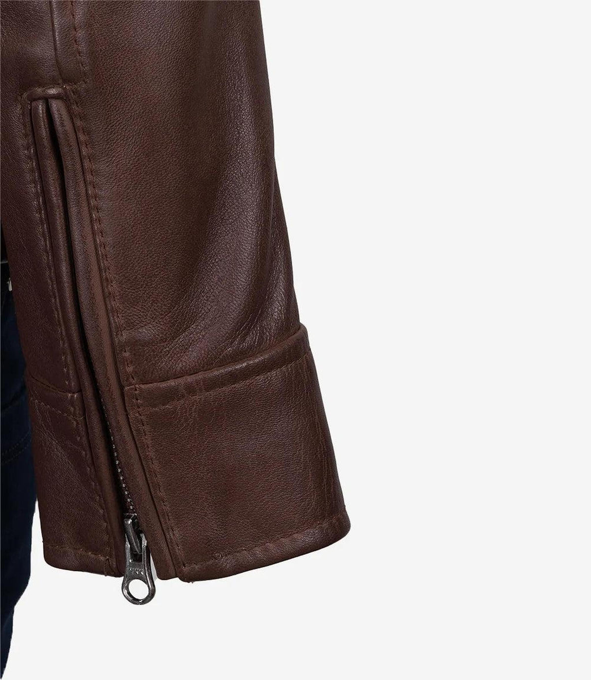 Cognac Real Leather Biker Jacket for Women-Leather Jackets-Glompi-Glompi