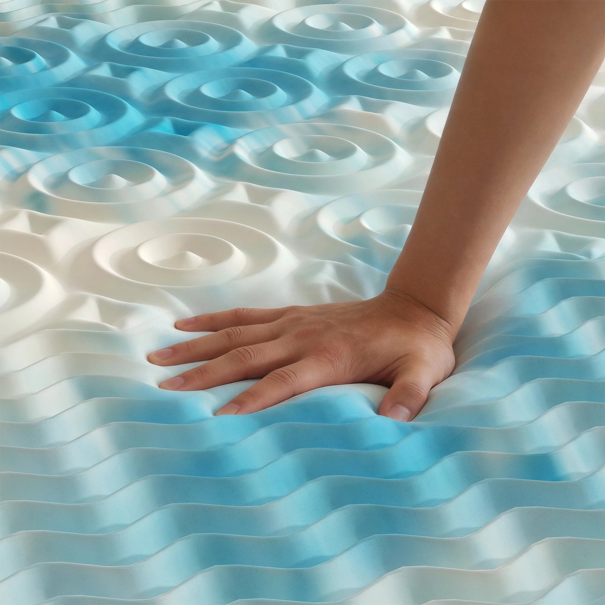 5-Zone Reversible Cooling Gel Memory Foam Mattress Topper