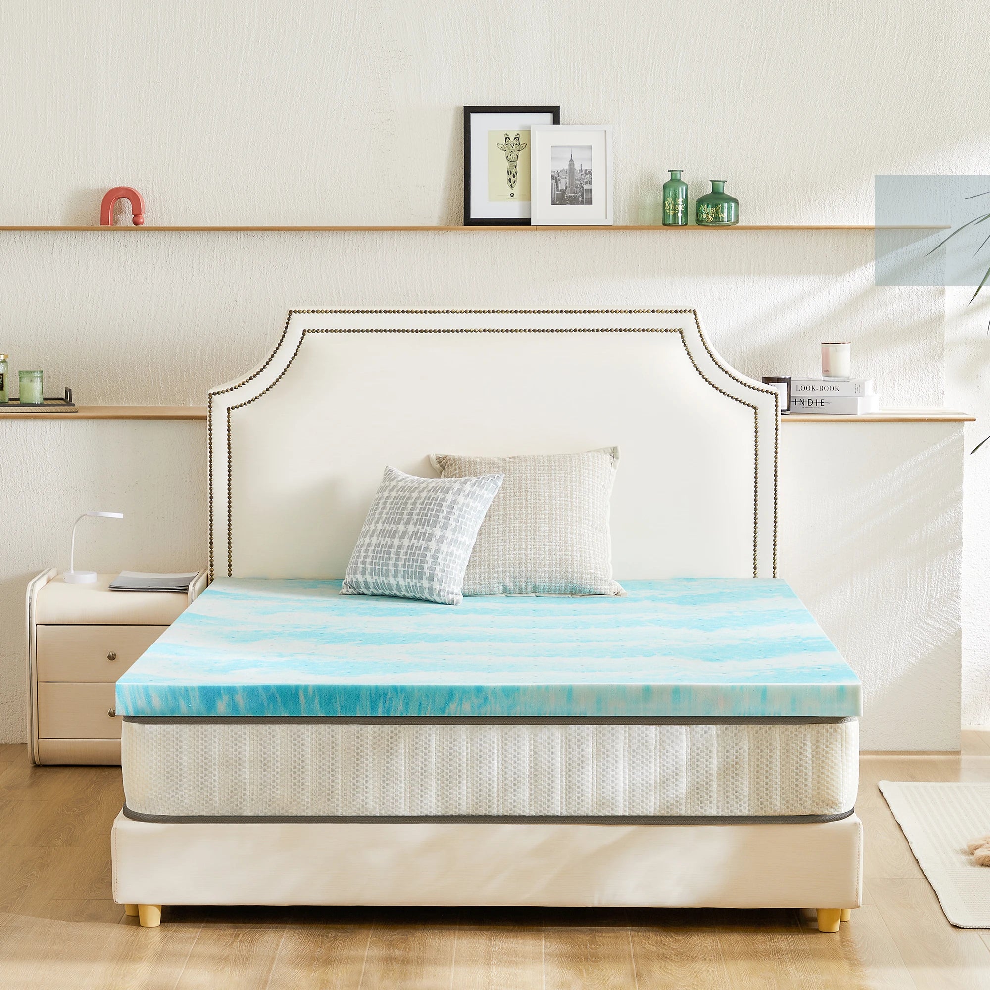 Cooling Gel Memory Foam Mattress Topper - Extra Thick Bed Pad