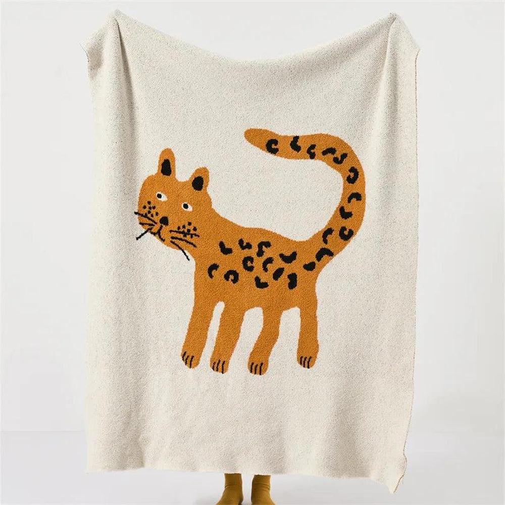 Cozy Half Velvet Blanket Set with Spotted Leopard Design & Pillow Cover