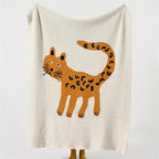 Cozy Half Velvet Blanket Set with Spotted Leopard Design & Pillow Cover