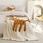 Cozy Half Velvet Blanket Set with Spotted Leopard Design & Pillow Cover