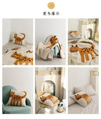 Cozy Half Velvet Blanket Set with Spotted Leopard Design & Pillow Cover