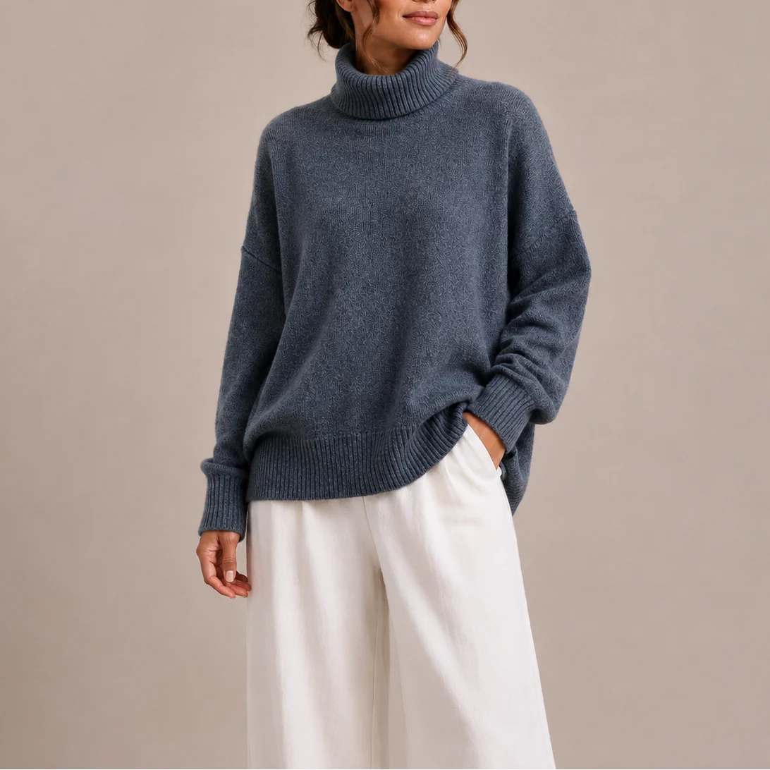 Cozy Oversized Turtleneck Women's Sweater in Soft Knit 0