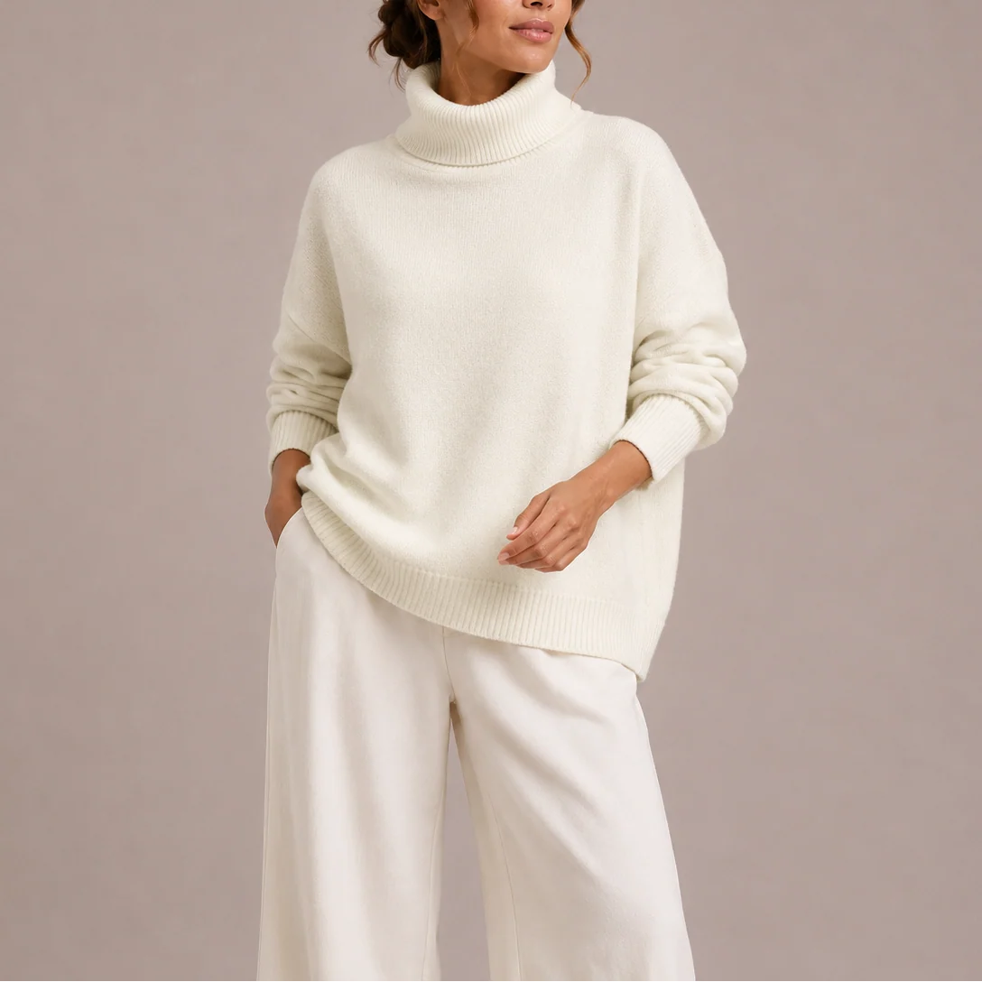 Cozy Oversized Turtleneck Women's Sweater in Soft Knit 2