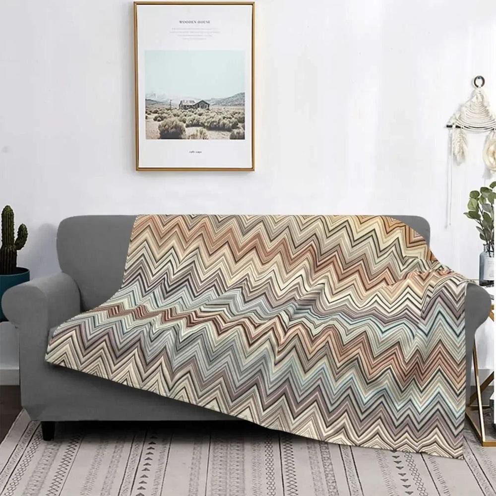 CozyBoho - Modern Geometric Flannel Throw Blanket for Autumn Comfort