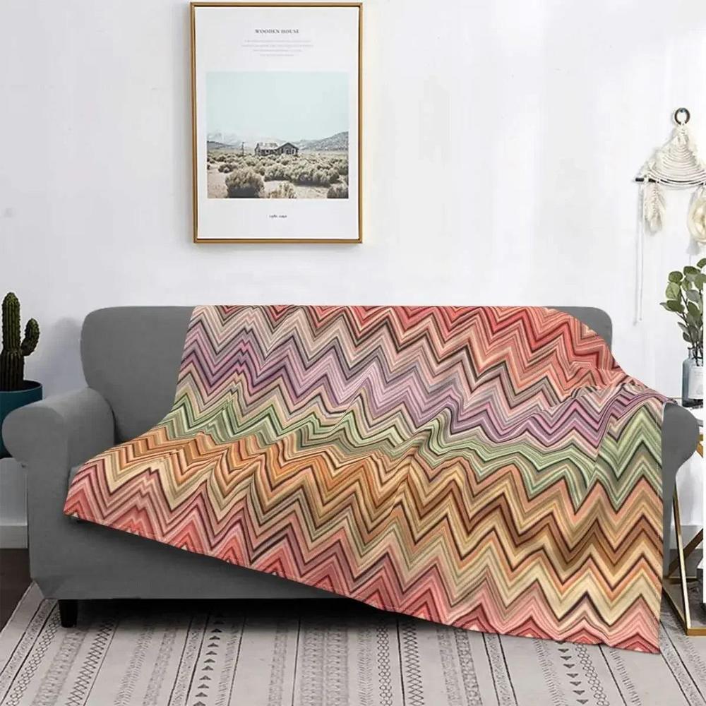 CozyBoho - Modern Geometric Flannel Throw Blanket for Autumn Comfort