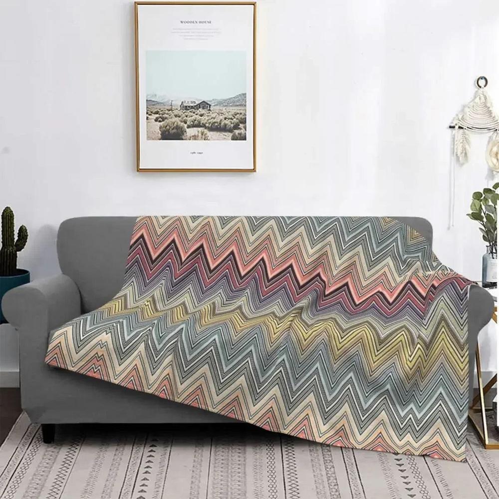 CozyBoho - Modern Geometric Flannel Throw Blanket for Autumn Comfort