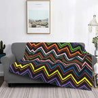 CozyBoho - Modern Geometric Flannel Throw Blanket for Autumn Comfort