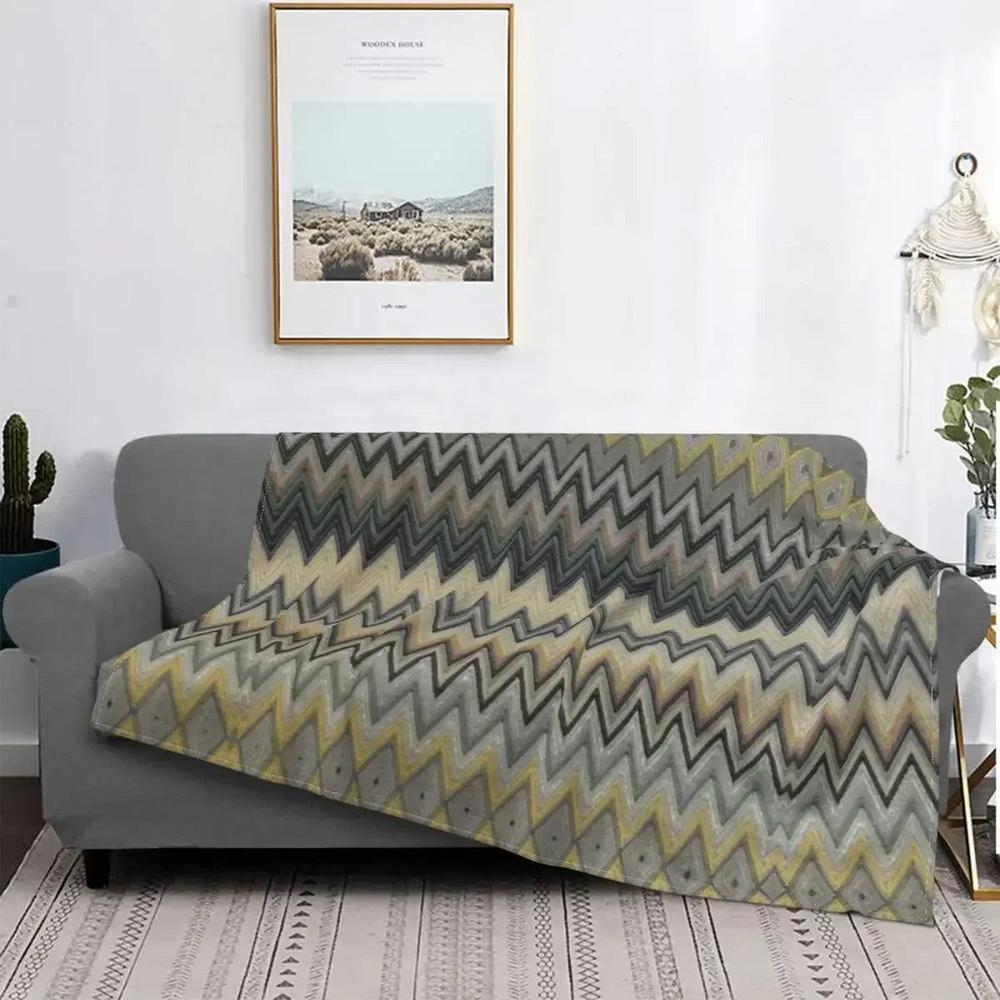 CozyBoho - Modern Geometric Flannel Throw Blanket for Autumn Comfort