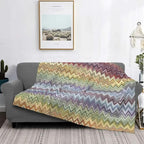 CozyBoho - Modern Geometric Flannel Throw Blanket for Autumn Comfort
