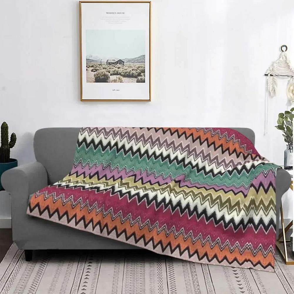 CozyBoho - Modern Geometric Flannel Throw Blanket for Autumn Comfort
