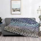 CozyBoho - Modern Geometric Flannel Throw Blanket for Autumn Comfort