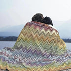 CozyBoho - Modern Geometric Flannel Throw Blanket for Autumn Comfort