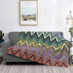 CozyBoho - Modern Geometric Flannel Throw Blanket for Autumn Comfort