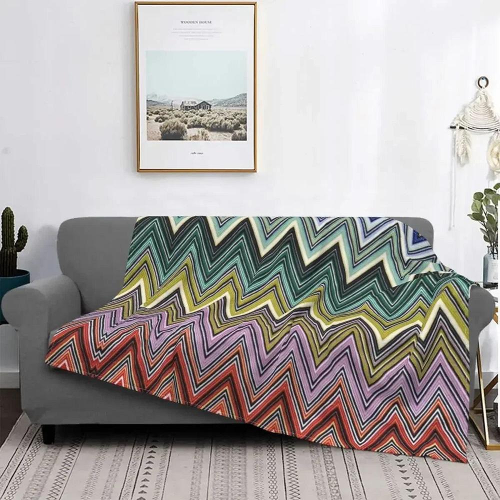 CozyBoho - Modern Geometric Flannel Throw Blanket for Autumn Comfort