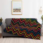 CozyBoho - Modern Geometric Flannel Throw Blanket for Autumn Comfort