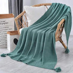 CozyKnits - Soft Breathable Knitted Shawl Throw Blanket for Home & Travel