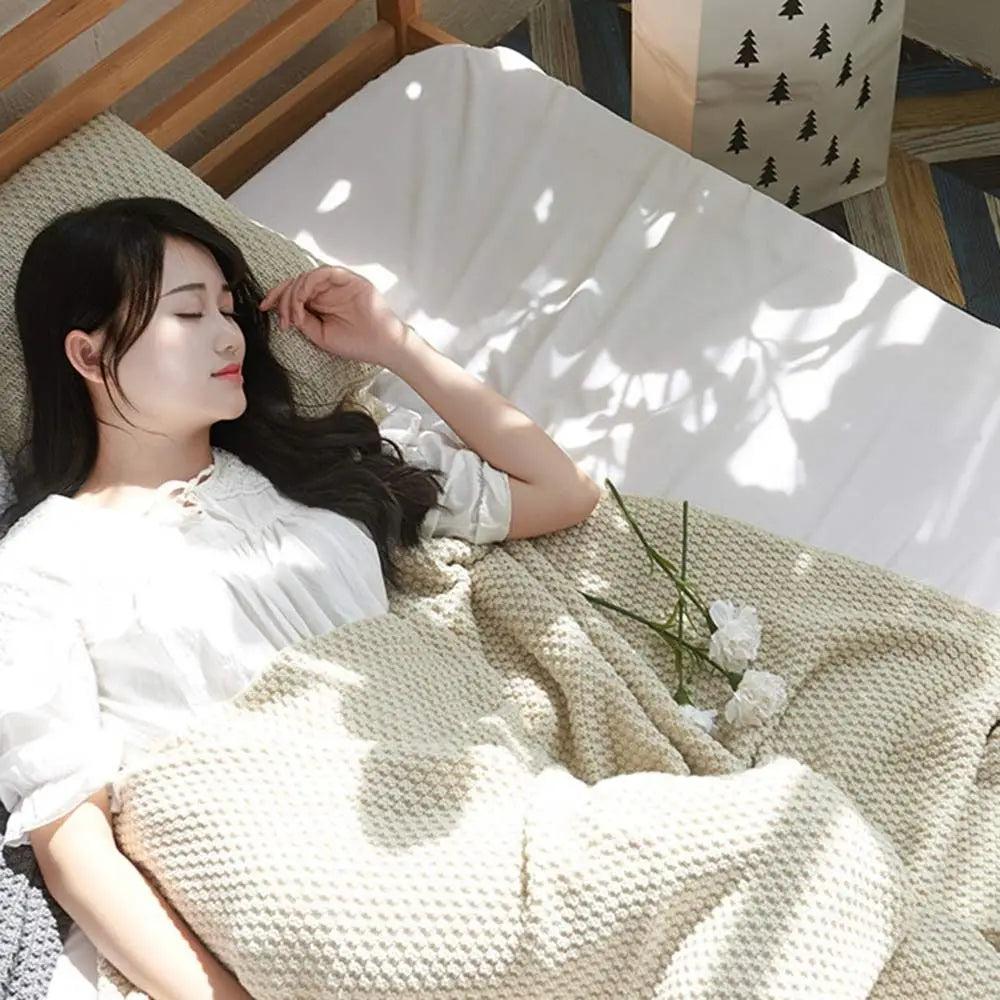 CozyKnits - Soft Breathable Knitted Shawl Throw Blanket for Home & Travel