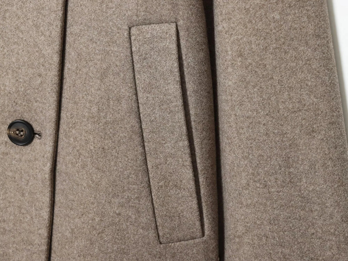 Cropped Wool Blend Jacket with Buckle Collar for Women 5