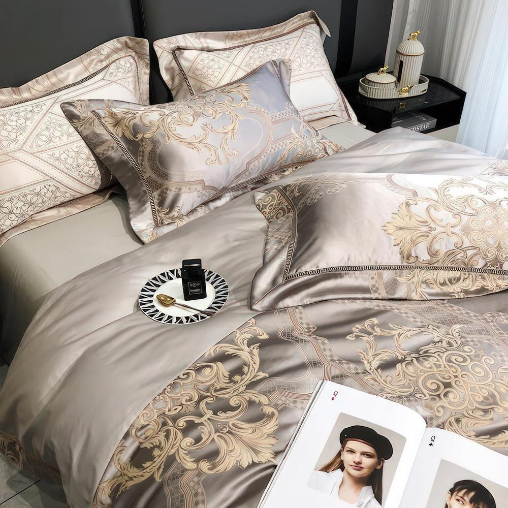 Damask Chic - 100% Egyptian Cotton Bedding Set with 1000 Thread Count