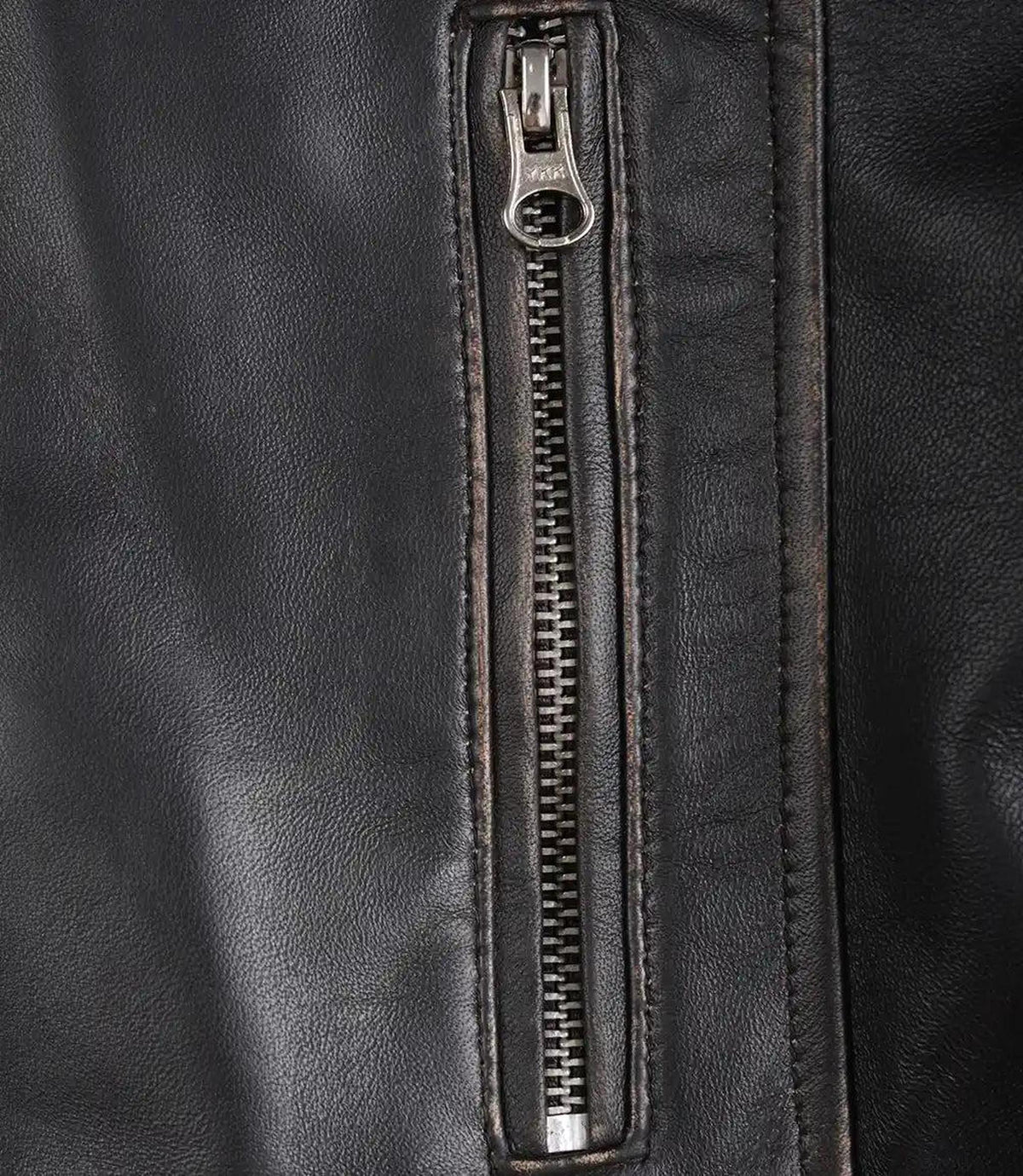 Distressed Brown Cafe Racer Leather Jacket for Women-Leather Jackets-Glompi-Glompi