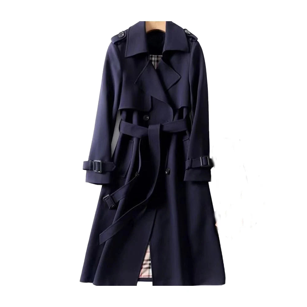 Double-Breasted Black Trench Coat for Women 4