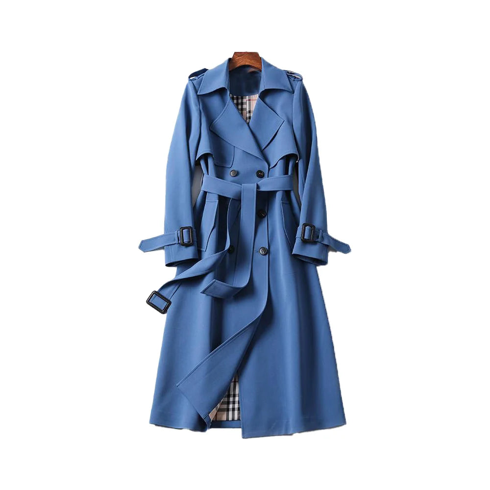 Double-Breasted Black Trench Coat for Women 9