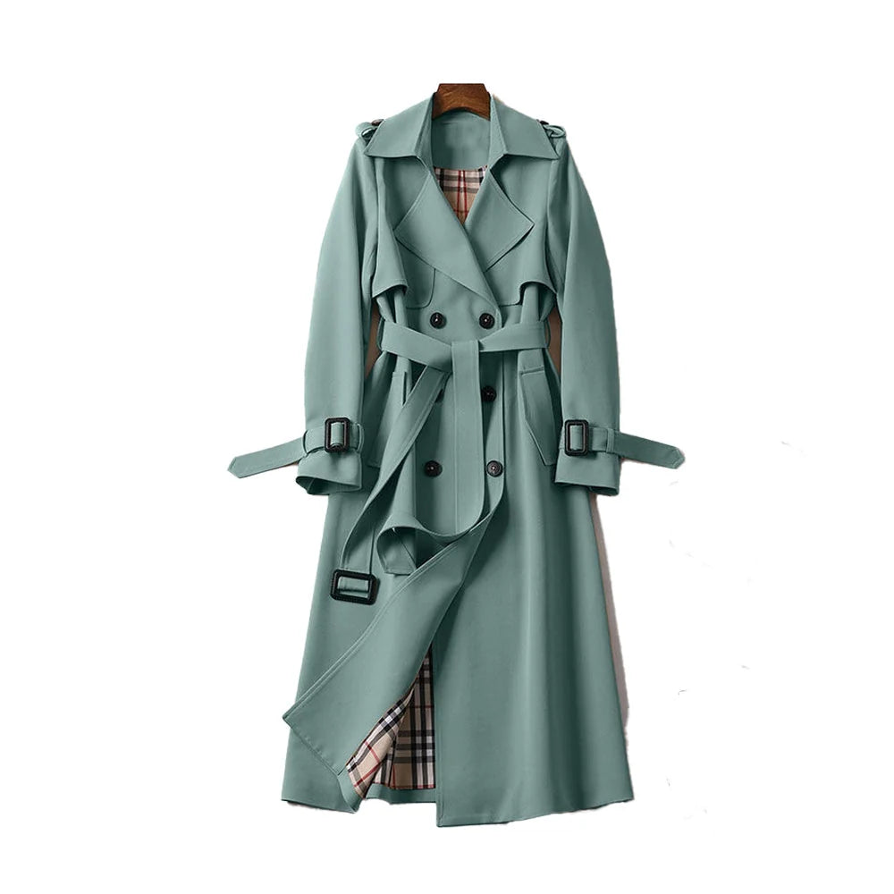Double-Breasted Black Trench Coat for Women 10