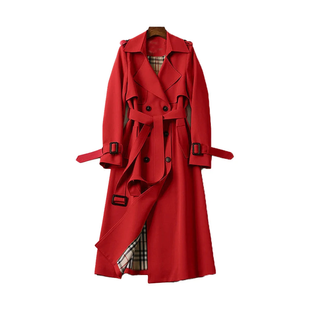 Double-Breasted Black Trench Coat for Women 11