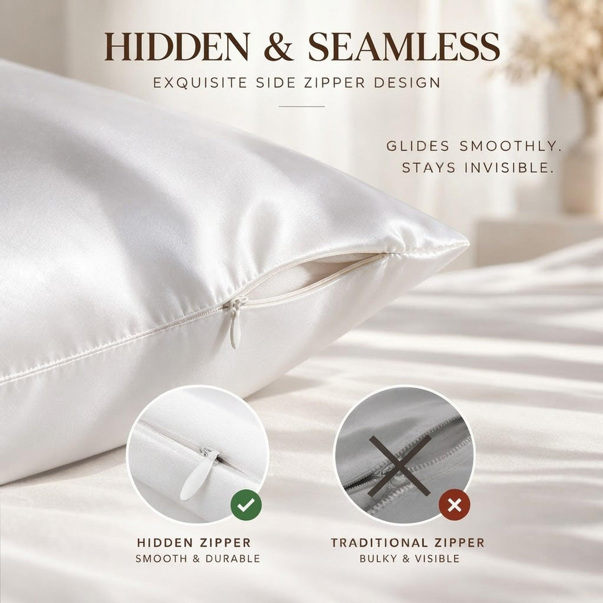 Elegant 30 Momme Pure Silk Pillowcase Set - Queen Size-Pillowcases-Glompi-Glompi