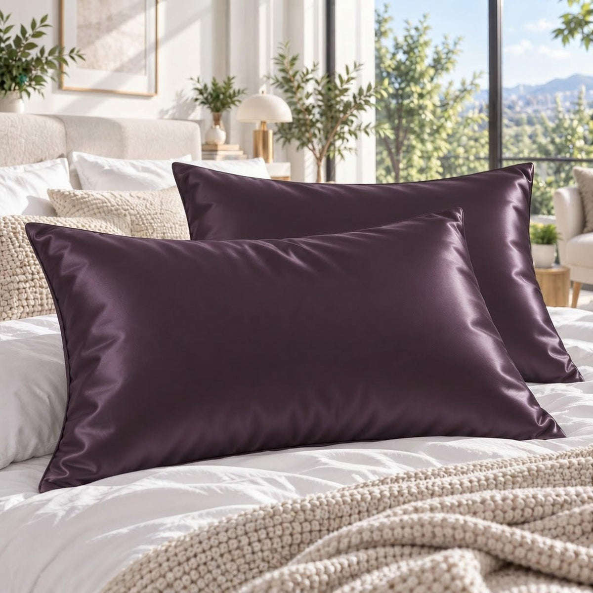 Elegant 30 Momme Silk Pillowcase Set with Hidden Zipper-Pillowcases-Glompi-Glompi