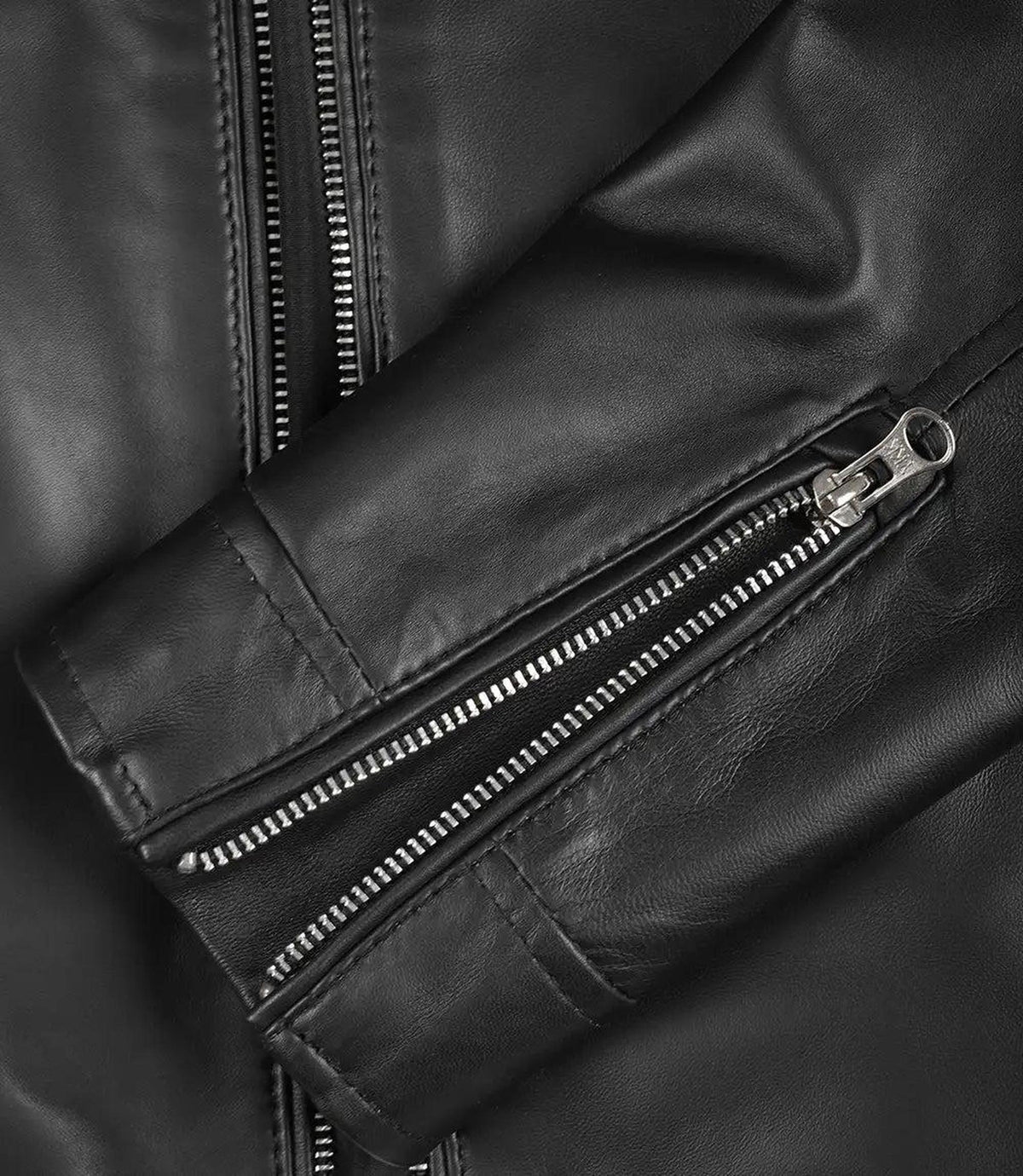 Elegant Black Leather Jacket for Women with Biker Design-Leather Jackets-Glompi-Glompi