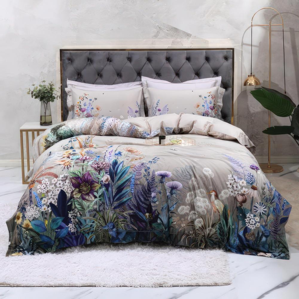 Elegant Floral Bedding Set - Luxurious Egyptian Cotton Duvet Covers