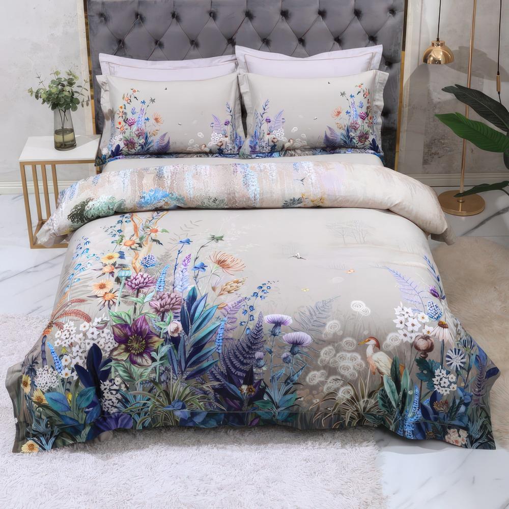 Elegant Floral Bedding Set - Luxurious Egyptian Cotton Duvet Covers