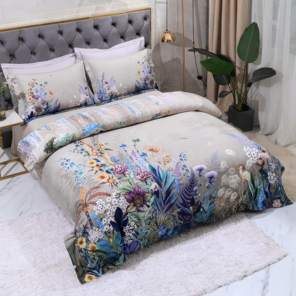 Elegant Floral Bedding Set - Luxurious Egyptian Cotton Duvet Covers