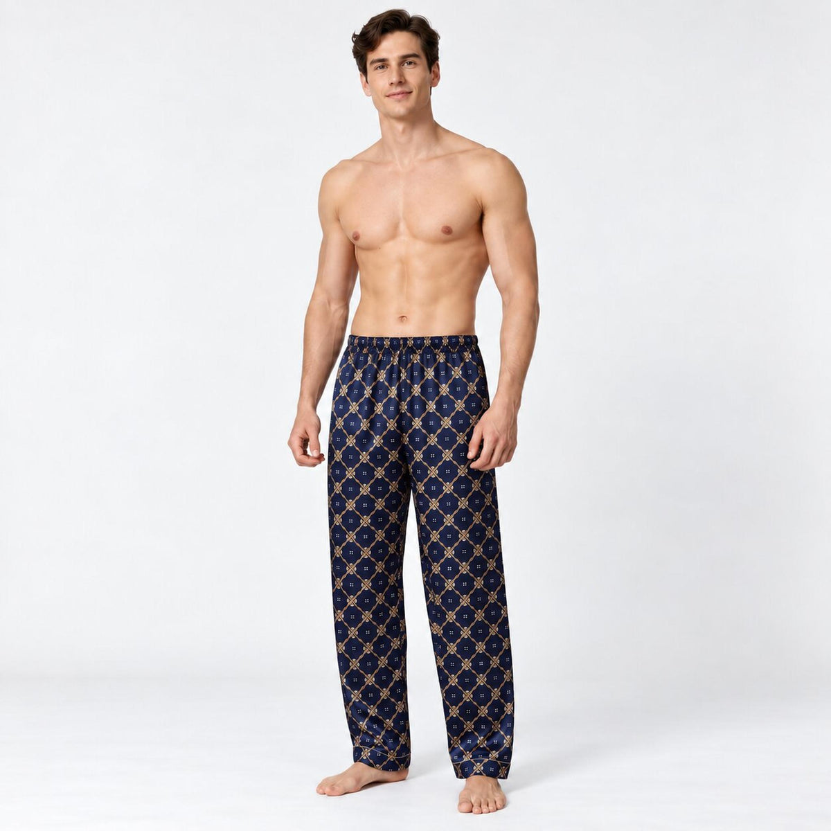Elegant Mulberry Silk Men's Pajama Pants with Elastic Waist-Sleepwear-Glompi-Extra Small-Glompi