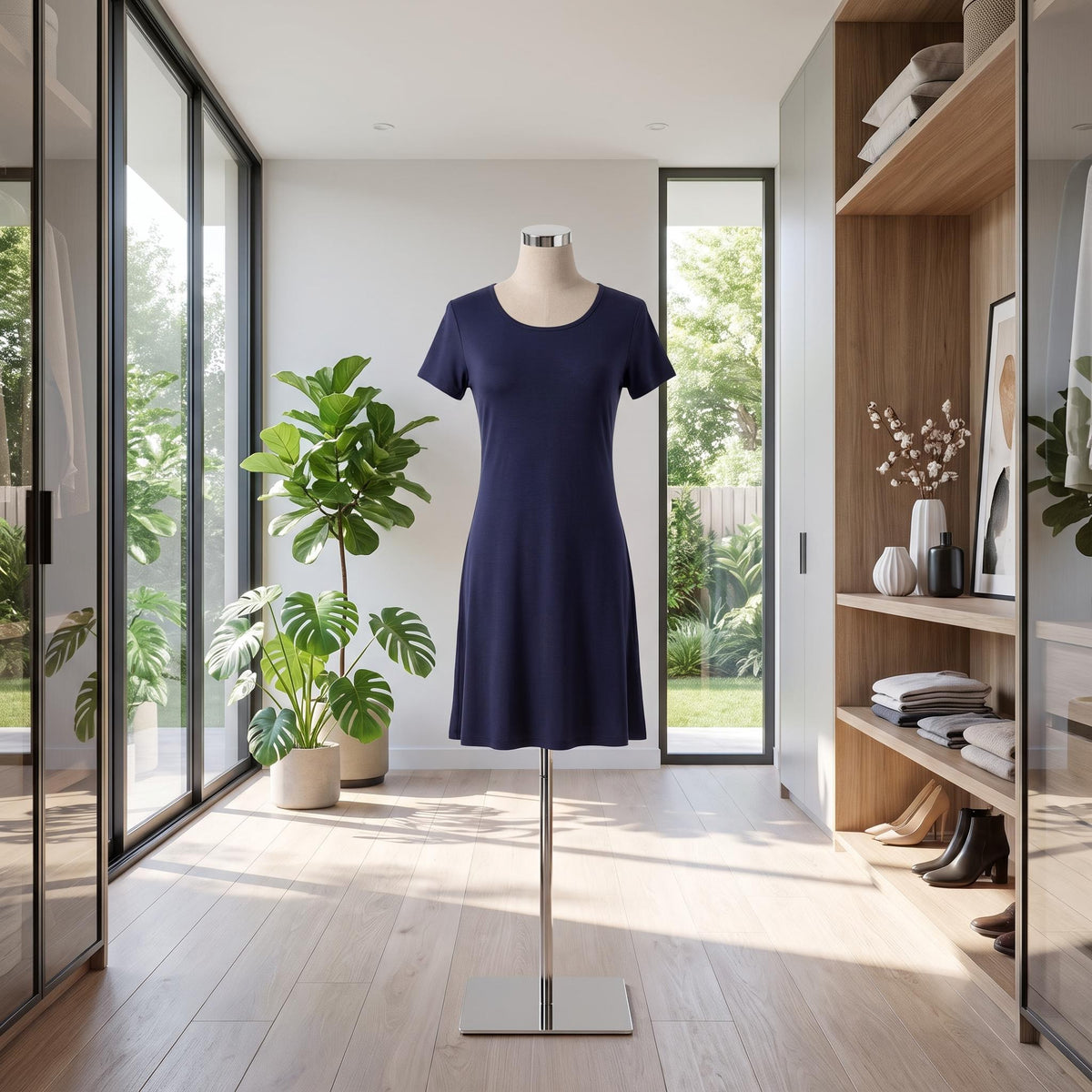 Elegant Silk Nightgown for Women with Short Sleeves-Women's Nightwear-Glompi-Glompi