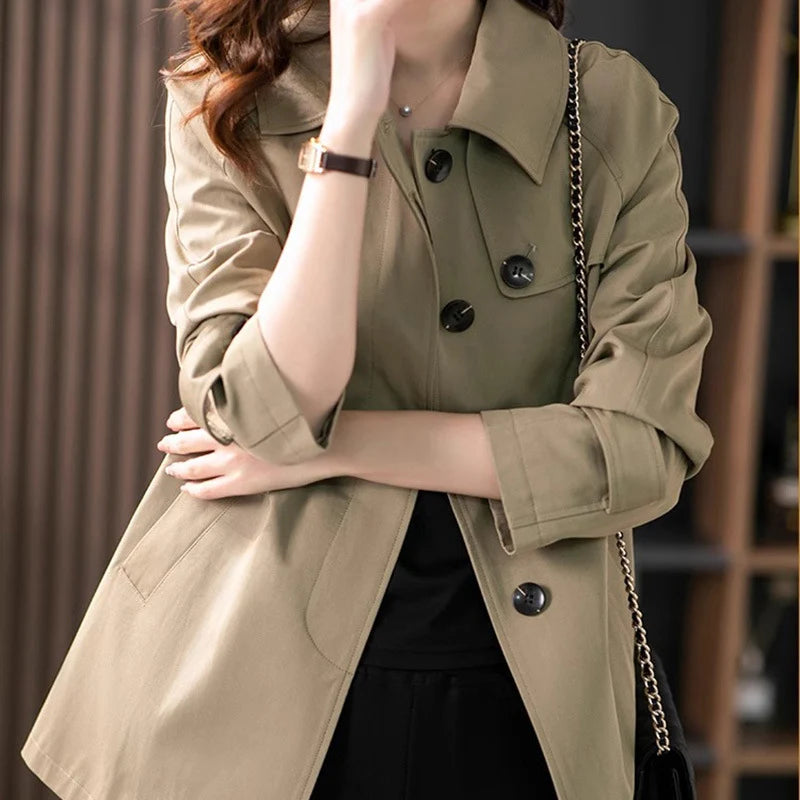 Floral Lined Women's Jacket with Pockets and Button Front 1