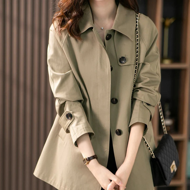 Floral Lined Women's Jacket with Pockets and Button Front 3