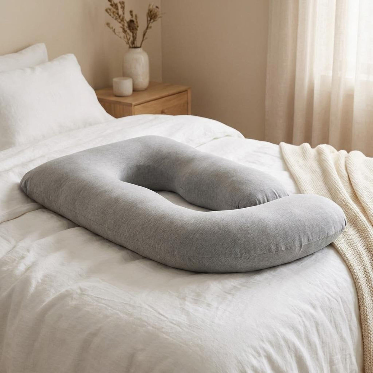 G-Shaped Maternity Body Pillow with Removable Cover-Pregnancy Pillows-Glompi-Glompi