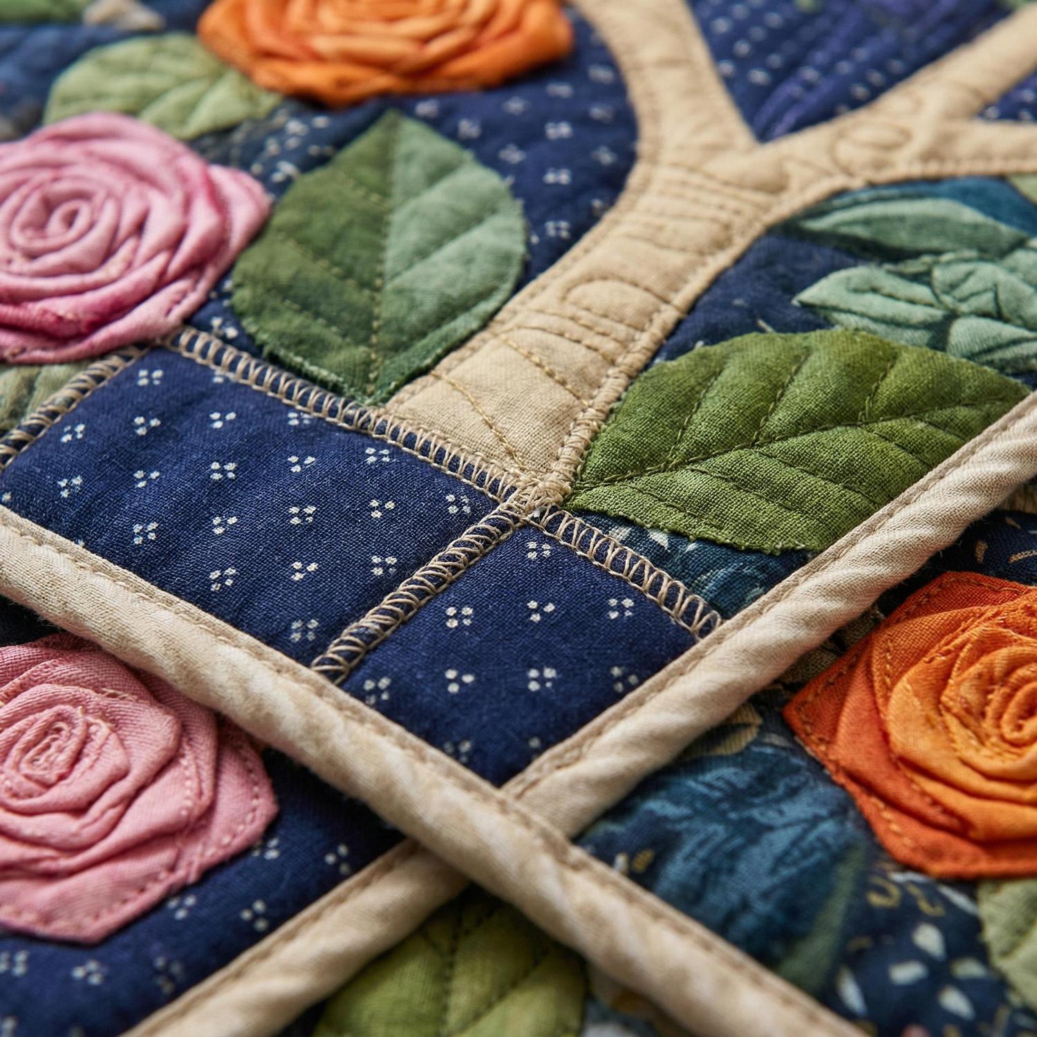 Elegant Giant Tree printed quilt set with two pillowcases, made from soft microfiber.