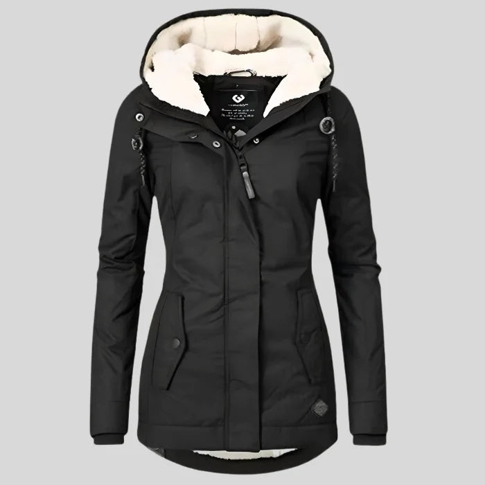 Hooded Winter Jacket with Sherpa Lining for Cold Weather 1