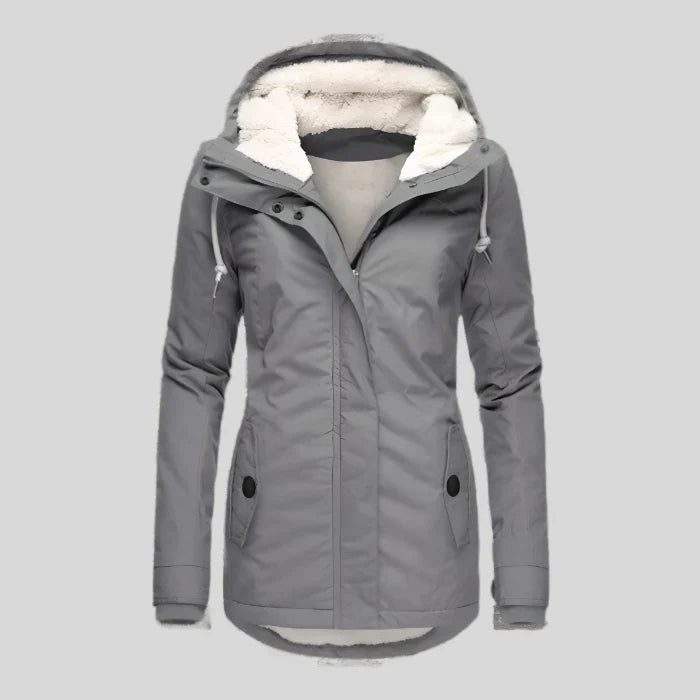 Hooded Winter Jacket with Sherpa Lining for Cold Weather 0
