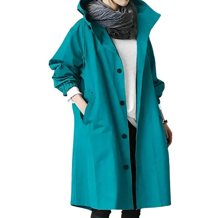 Hooded Women's Rain Jacket with Adjustable Drawstring 4